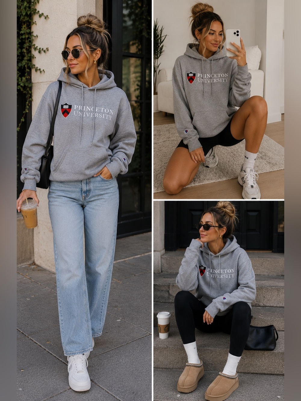 Champion Princeton University Gray Hoodie Size M Ivy League Pullover Sweater